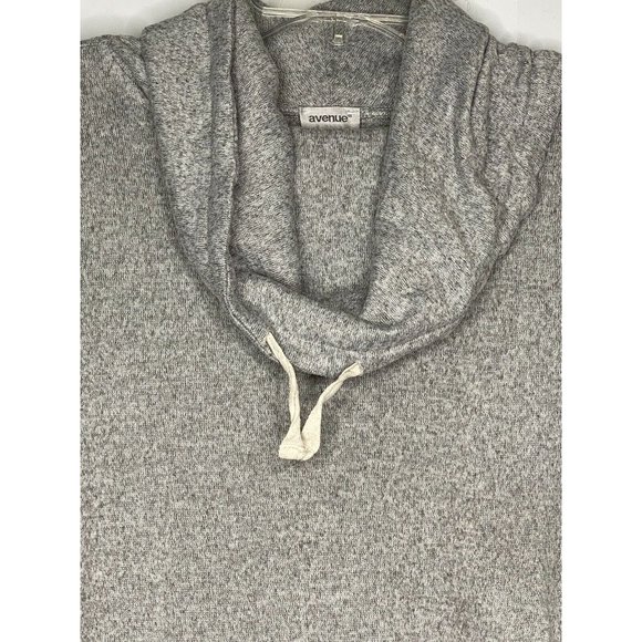 Avenue Women’s Gray Size 22 Athleticwear Cowl Neck Kangaroo Pocket Sweatshirt - Picture 3 of 10